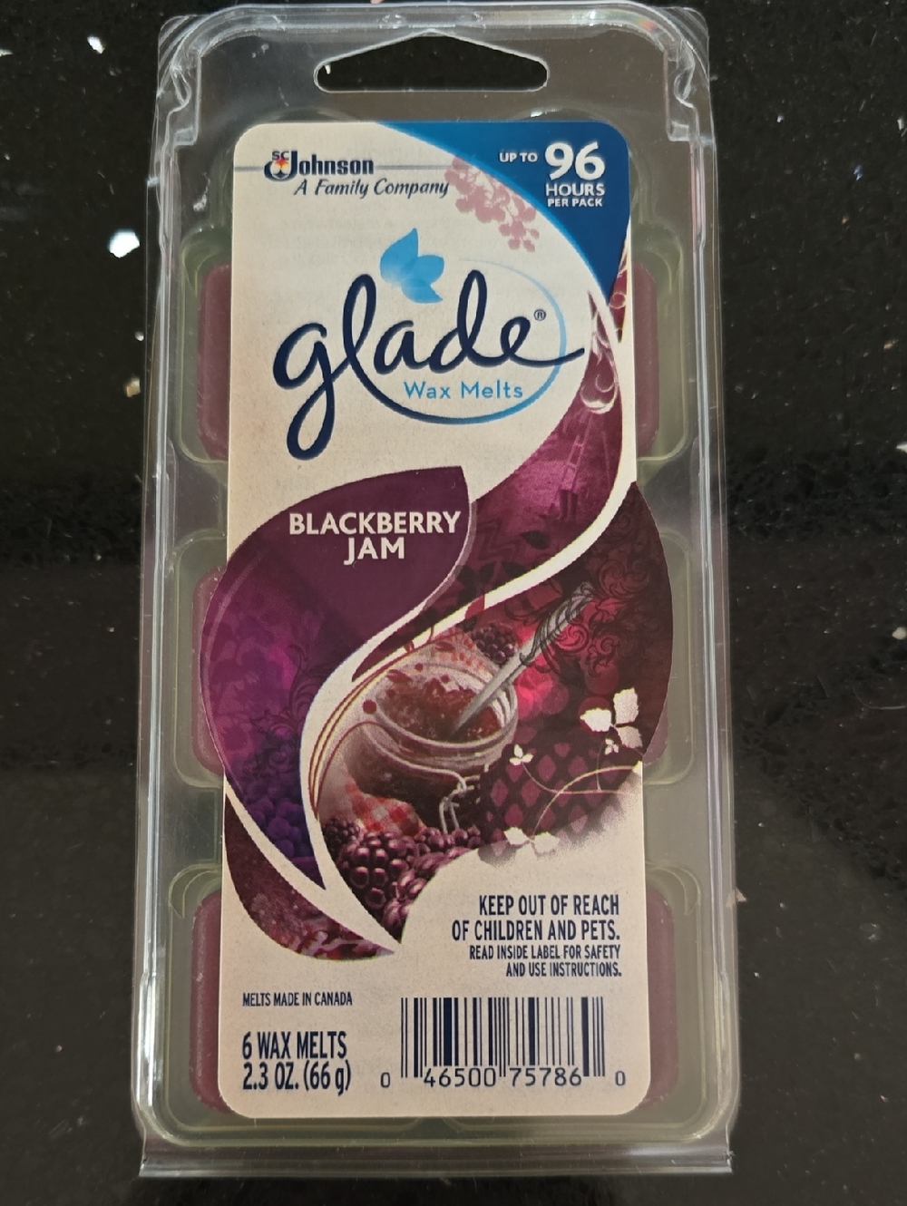 NIP. Discontinued. Glade Blackberry Jam Wax Melts - Deep Purple
